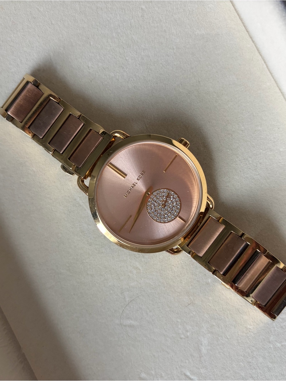 Michael Kors Rose Gold and Gold Crystal Accent Women's Bracelet Watch